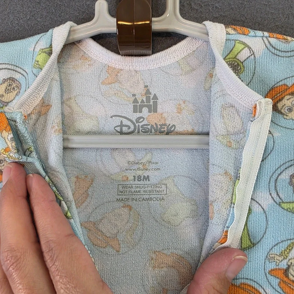 Disney Toy Story Woody Buzz Lightyear Rex 18M Blue Footed Pajamas